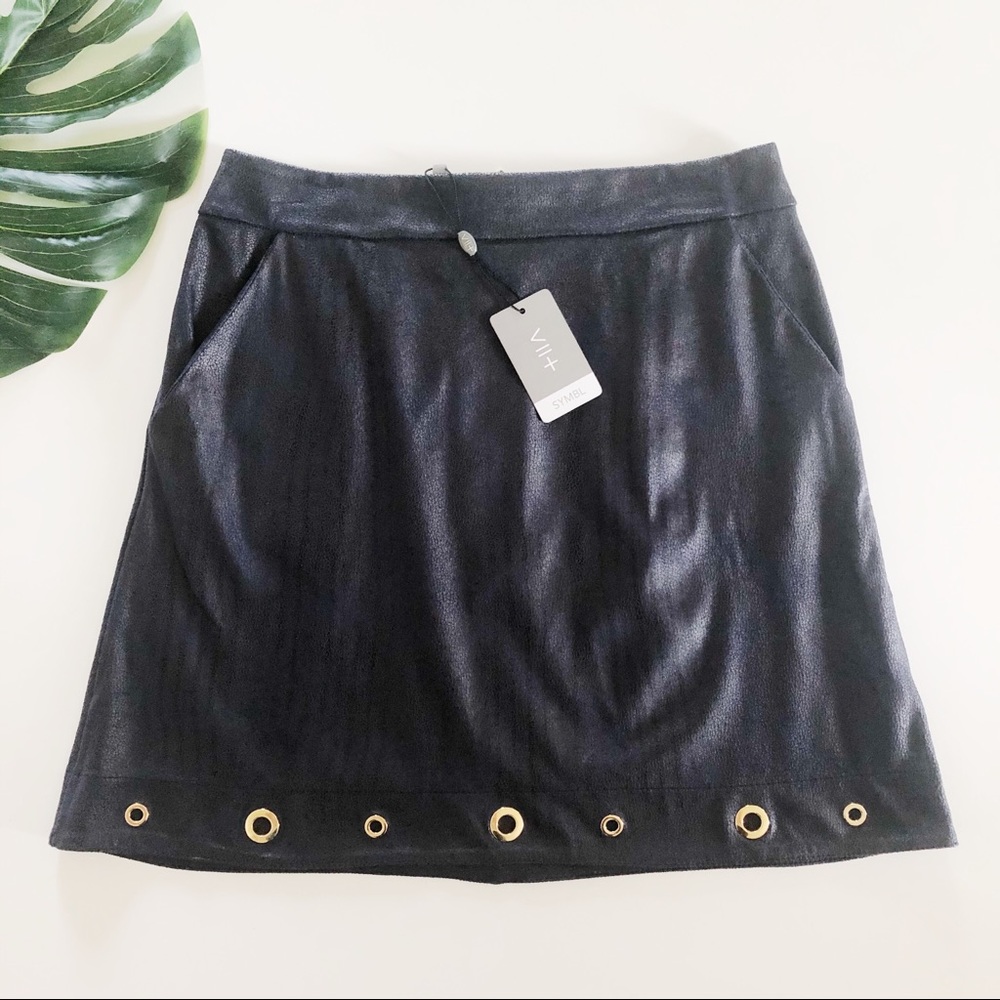 🍍Symbl blue skirt with bottom ring detail